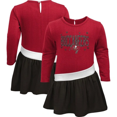 Shop Outerstuff Girls Toddler Red/black Tampa Bay Buccaneers Heart To Heart Jersey Tunic Dress
