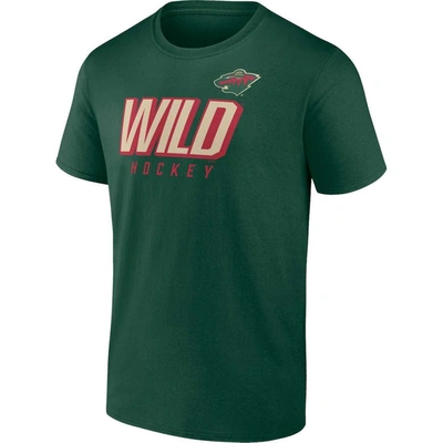 Shop Fanatics Branded Green Minnesota Wild Wordmark Two-pack T-shirt Set
