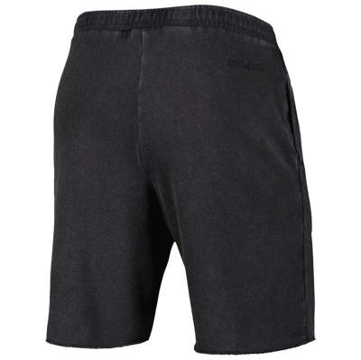 Shop Mitchell & Ness Black Golden State Warriors French Terry Tonal Fleece Shorts