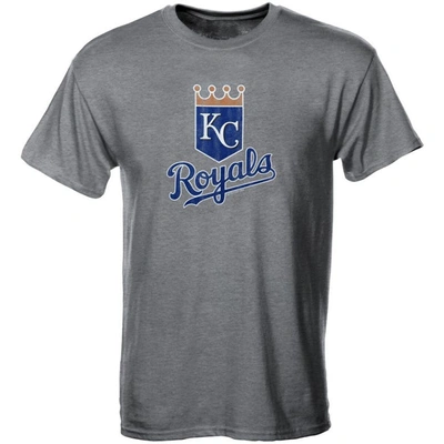 Shop Soft As A Grape Kansas City Royals Youth Distressed Logo T-shirt In Gray