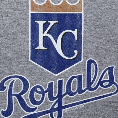 Shop Soft As A Grape Kansas City Royals Youth Distressed Logo T-shirt In Gray