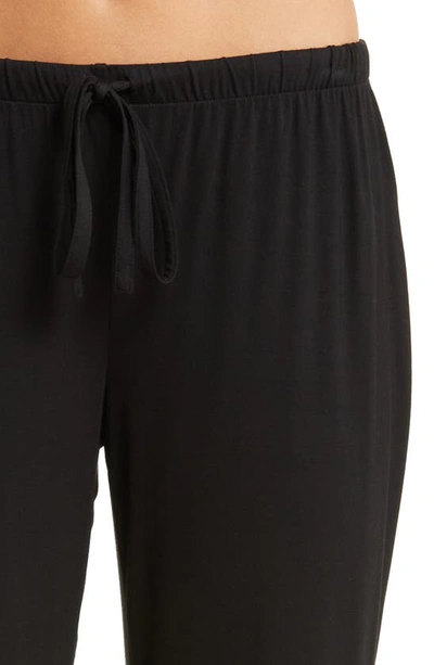 Natori Feathers Lace Trim Jersey Pajamas In Black