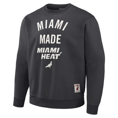 Shop Staple Nba X  Anthracite Miami Heat Plush Pullover Sweatshirt