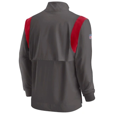 Shop Nike Pewter Tampa Bay Buccaneers Sideline Coach Chevron Lockup Quarter-zip Long Sleeve Top