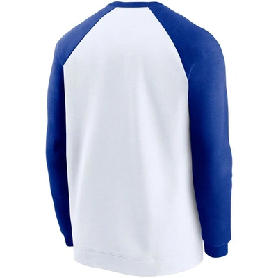 Shop Nike White/royal Dallas Cowboys Fan Gear Throwback Go Helmet Sweatshirt