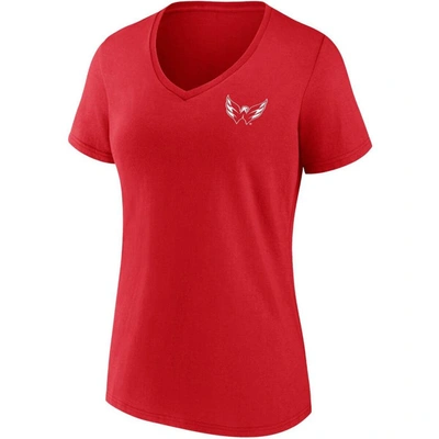 Shop Fanatics Branded Red Washington Capitals Team Mother's Day V-neck T-shirt