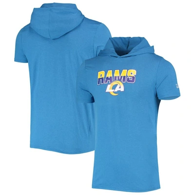 Shop New Era Heathered Blue Los Angeles Rams Team Brushed Hoodie T-shirt