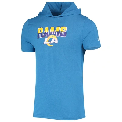 Shop New Era Heathered Blue Los Angeles Rams Team Brushed Hoodie T-shirt