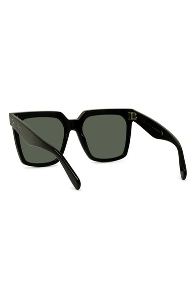 Shop Celine Bold 3 Dots 55mm Polarized Square Sunglasses In Shiny Black/ Smoke