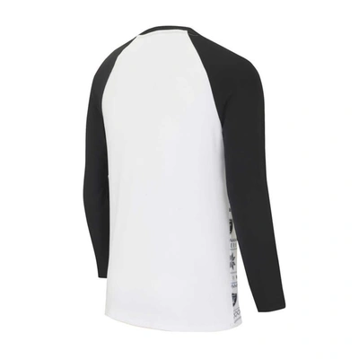 Shop Concepts Sport White/black Las Vegas Raiders Tinsel Raglan Long Sleeve T-shirt & Pants Sleep Set