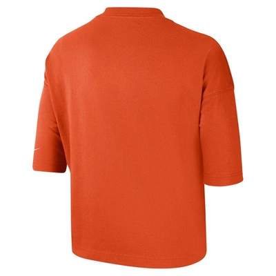 Shop Nike Orange Clemson Tigers Crop Performance T-shirt