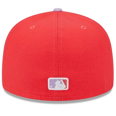 Shop New Era Red/lavender Chicago Cubs Spring Color Two-tone 59fifty Fitted Hat
