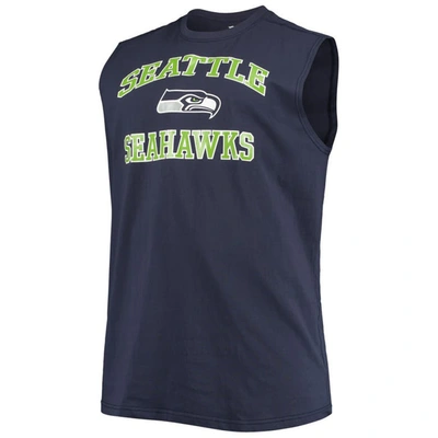 Shop Profile College Navy Seattle Seahawks Big & Tall Muscle Tank Top
