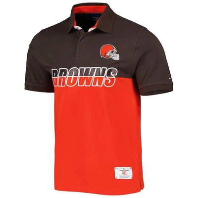 Shop Tommy Hilfiger Orange/brown Cleveland Browns Color Block Polo