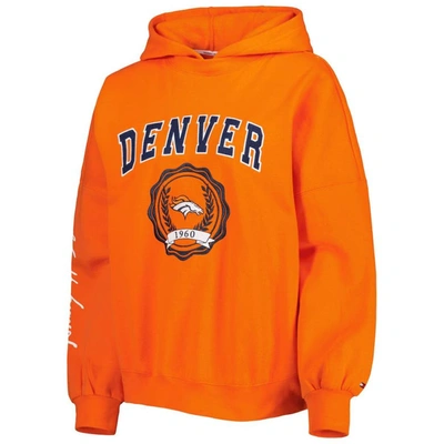Shop Tommy Hilfiger Orange Denver Broncos Becca Drop Shoulder Pullover Hoodie