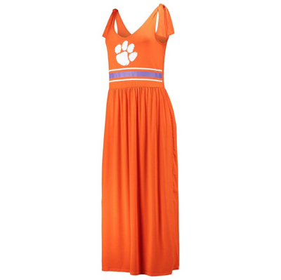 Shop G-iii 4her By Carl Banks Orange Clemson Tigers Game Over Scoop Neck Maxi Dress