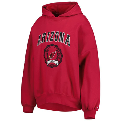 Shop Tommy Hilfiger Cardinal Arizona Cardinals Becca Drop Shoulder Pullover Hoodie
