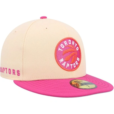 Shop New Era Orange/pink Toronto Raptors Passion Mango 59fifty Fitted Hat