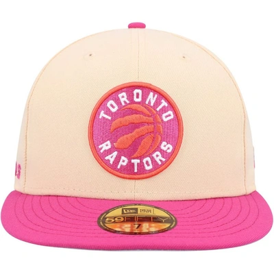 Shop New Era Orange/pink Toronto Raptors Passion Mango 59fifty Fitted Hat