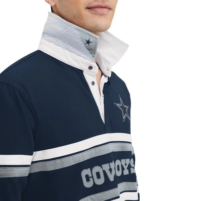 Shop Tommy Hilfiger Navy Dallas Cowboys Cory Varsity Rugby Long Sleeve T-shirt