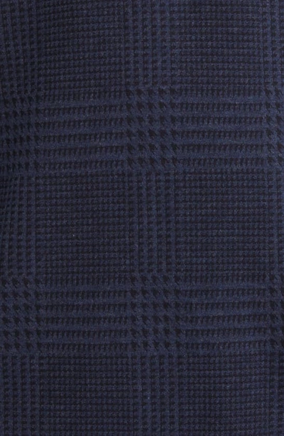Shop Polo Ralph Lauren Plaid Double Knit Quarter Zip Pullover In Winter Navy Hthr Pow