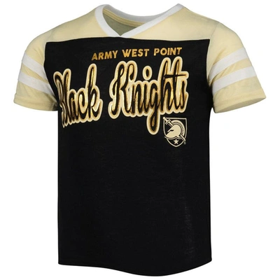 Shop Colosseum Girls Youth  Black Army Black Knights Practically Perfect Striped T-shirt