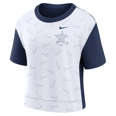 Shop Nike Navy/white Houston Astros Line Up High Hip Fashion T-shirt