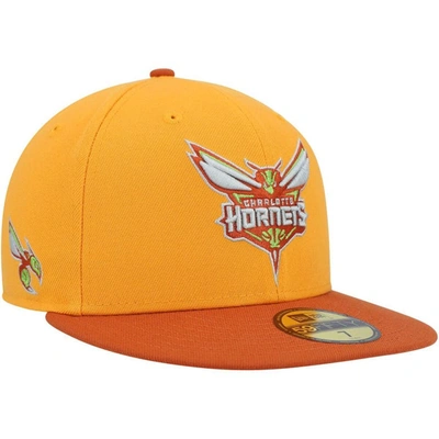 Shop New Era Gold/rust Charlotte Hornets 59fifty Fitted Hat