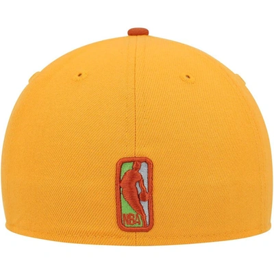 Shop New Era Gold/rust Charlotte Hornets 59fifty Fitted Hat