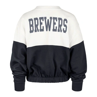 Shop 47 ' White/navy Milwaukee Brewers Take Two Bonita Pullover Sweatshirt