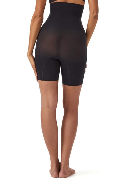 Shop Spanx Everyday Shaping High Waist Mid-thigh Shorts In Very Black