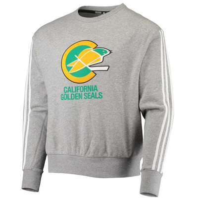 Shop Adidas Originals Adidas Heathered Gray California Seals Team Classics Vintage Pullover Sweatshirt In Heather Gray