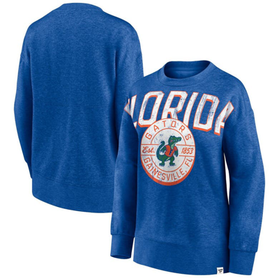 Fanatics Branded Heathered Royal Florida Gators Jump Distribution Pullover Sweatshirt In Heather Royal