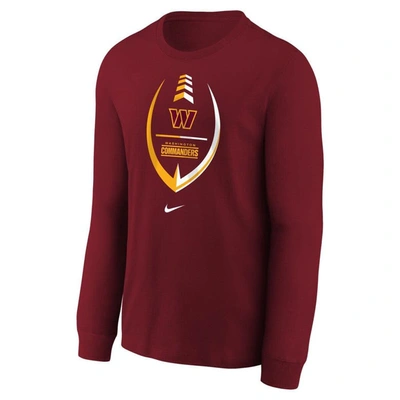 Shop Nike Preschool  Burgundy Washington Commanders Icon Football Performance Long Sleeve T-shirt