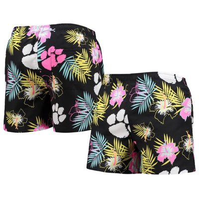Shop Foco Black Clemson Tigers Neon Floral Swim Trunks