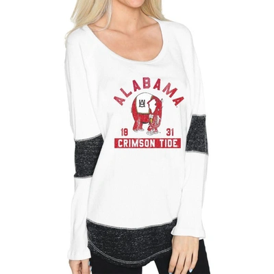 Shop Retro Brand Original  White Alabama Crimson Tide Contrast Boyfriend Thermal Long Sleeve T-shirt