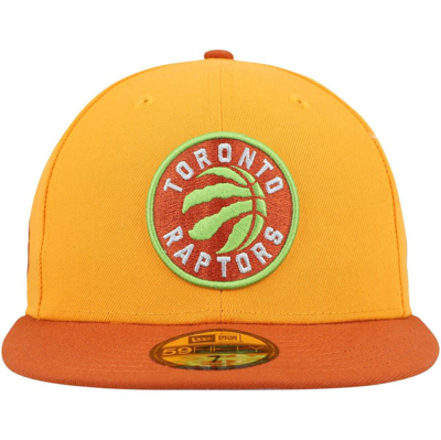 Shop New Era Gold/rust Toronto Raptors 59fifty Fitted Hat