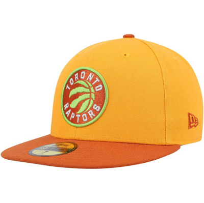 Shop New Era Gold/rust Toronto Raptors 59fifty Fitted Hat