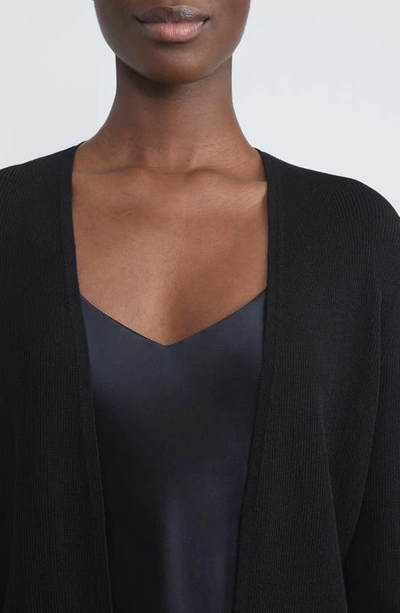 Lafayette 148 Plus-size Finespun Voile Openfront Cropped Cardigan In Black