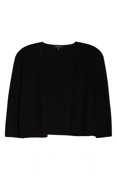 Lafayette 148 Plus-size Finespun Voile Openfront Cropped Cardigan In Black