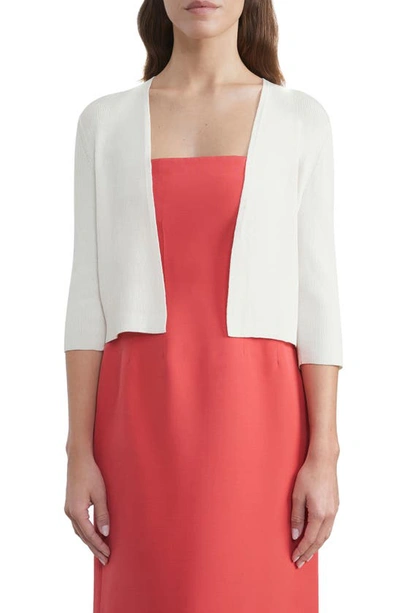 Shop Lafayette 148 Open Front Crop Cardigan In Cloud