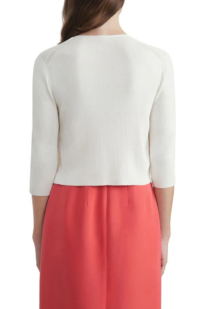 Lafayette 148 Open Front Crop Cardigan In Cloud