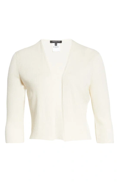 Lafayette 148 Open Front Crop Cardigan In Cloud
