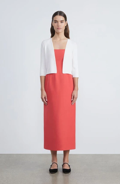 Lafayette 148 Open Front Crop Cardigan In Cloud