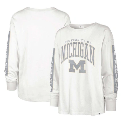 Shop 47 ' Cream Michigan Wolverines Statement Soa 3-hit Long Sleeve T-shirt In White