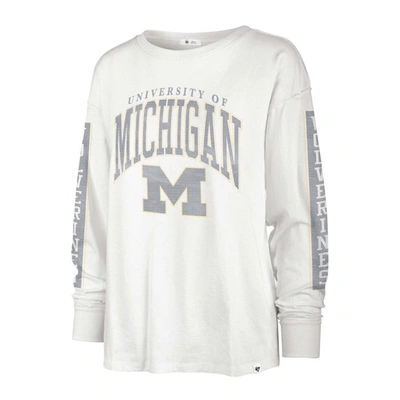 Shop 47 ' Cream Michigan Wolverines Statement Soa 3-hit Long Sleeve T-shirt In White