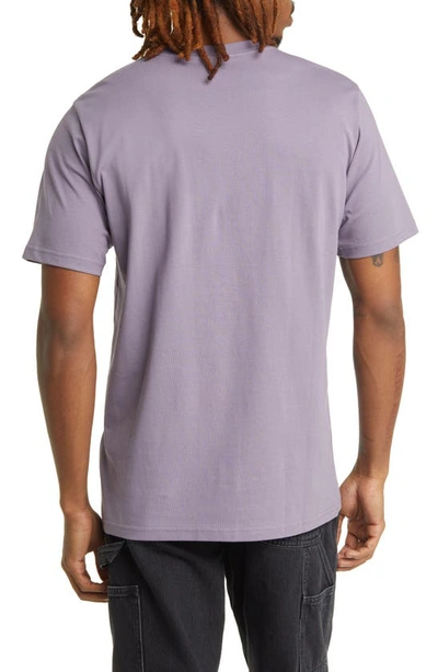 Shop Carhartt Logo Pocket T-shirt In Glassy Purple