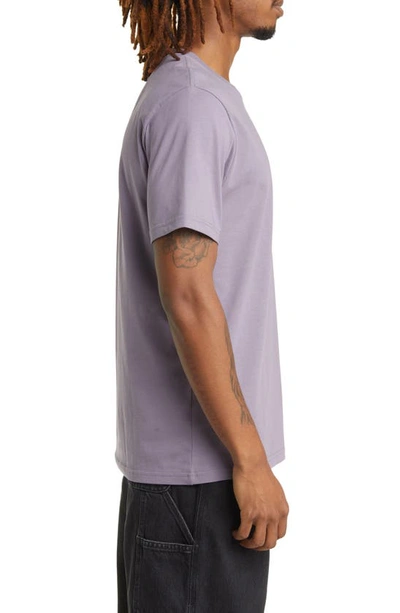 Shop Carhartt Logo Pocket T-shirt In Glassy Purple