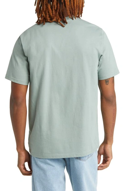 Shop Carhartt Logo Pocket T-shirt In Glassy Teal