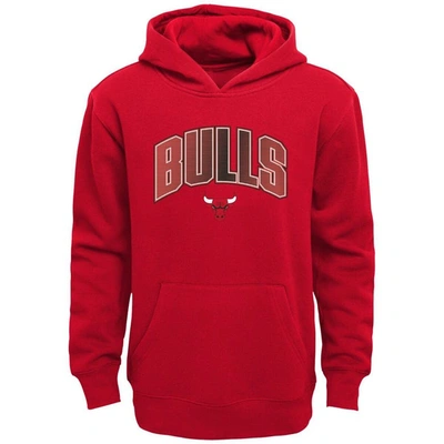 Shop Outerstuff Preschool Red/heather Gray Chicago Bulls Double Up Pullover Hoodie & Pants Set